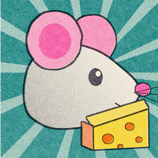 Pantry Parkour icon: Dot the mouse with a wedge of cheese